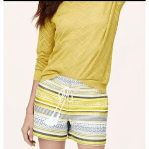 Loft Ann Taylor Women's Multicolored Striped Tasseled Belted Casual Short Size 4